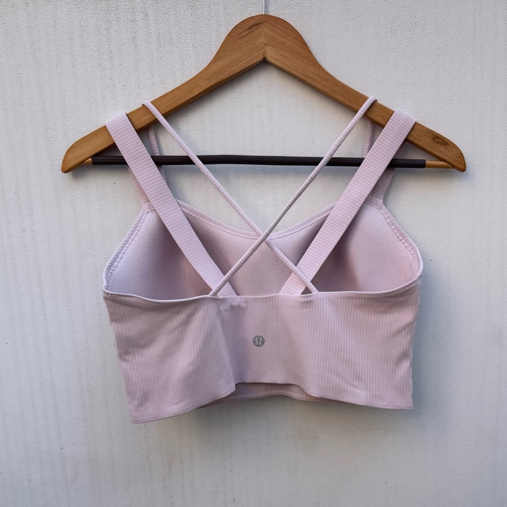 LULULEMON - Like a Cloud Longline Bra D/DD *Ribbed in Blissful Pink.  Size 10 - Picture 7 of 7